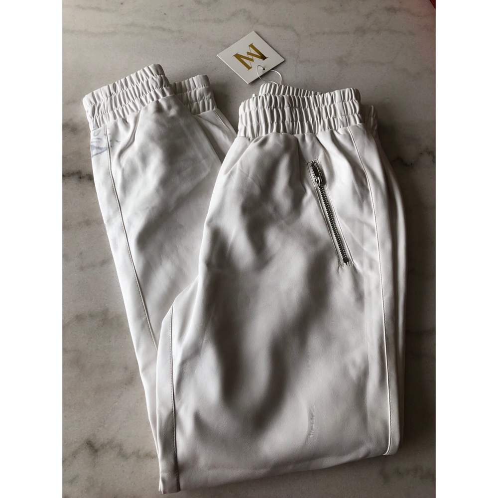 Meshki faux leather joggers